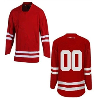 Custom Cheap Team Set Sublimated Custom Made Red Ice Hockey Jerseys